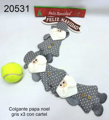 Imagen de COLGANTE PAPA NOEL GRIS X3 CON CARTEL 12.23